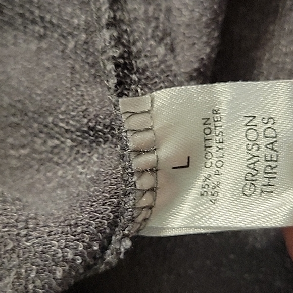 Grayson Threads women's L lightweight raw hem fang crewneck sweatshirt - Picture 3 of 7